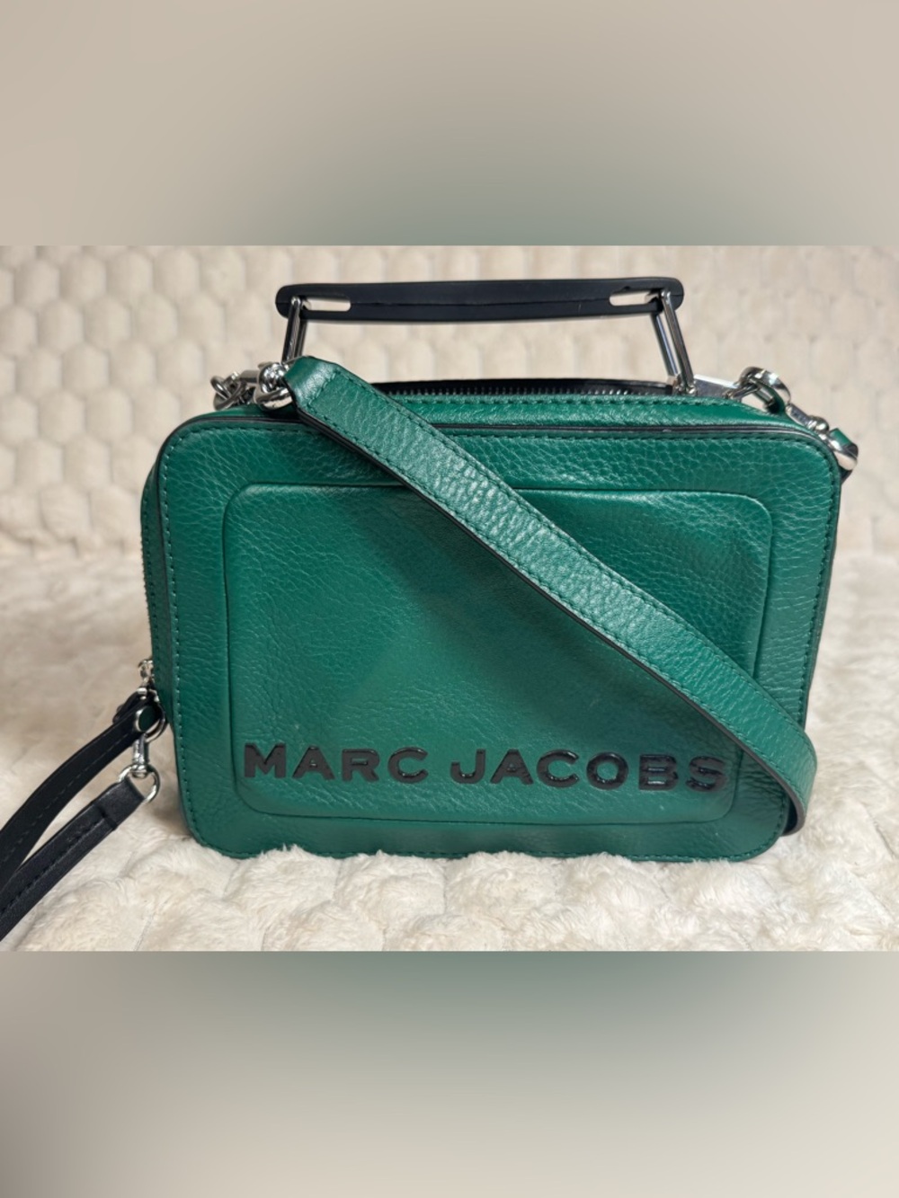 Marc Jacobs The Box Bag Green Leather Crossbody Camera Bag